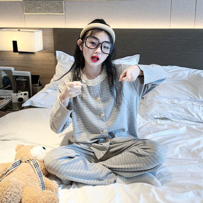 女童秋冬款睡衣2025新款儿童长袖家居服女孩大童加厚保暖德绒套装