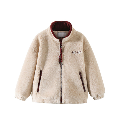 女童秋冬装外套2025新款儿童夹棉羊羔绒上衣女孩大童冬季加厚棉服