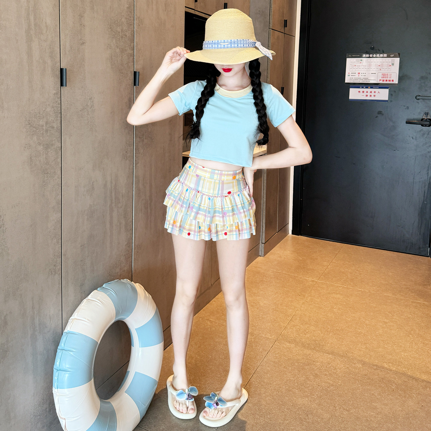 女童绝美泳衣2026新款儿童分体裙式泳装大童女孩度假带胸垫游泳衣图片
