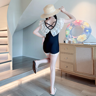 女大童网红公主长袖 儿童洋气连体泳装 游泳衣 2025新款 女童泳衣夏季