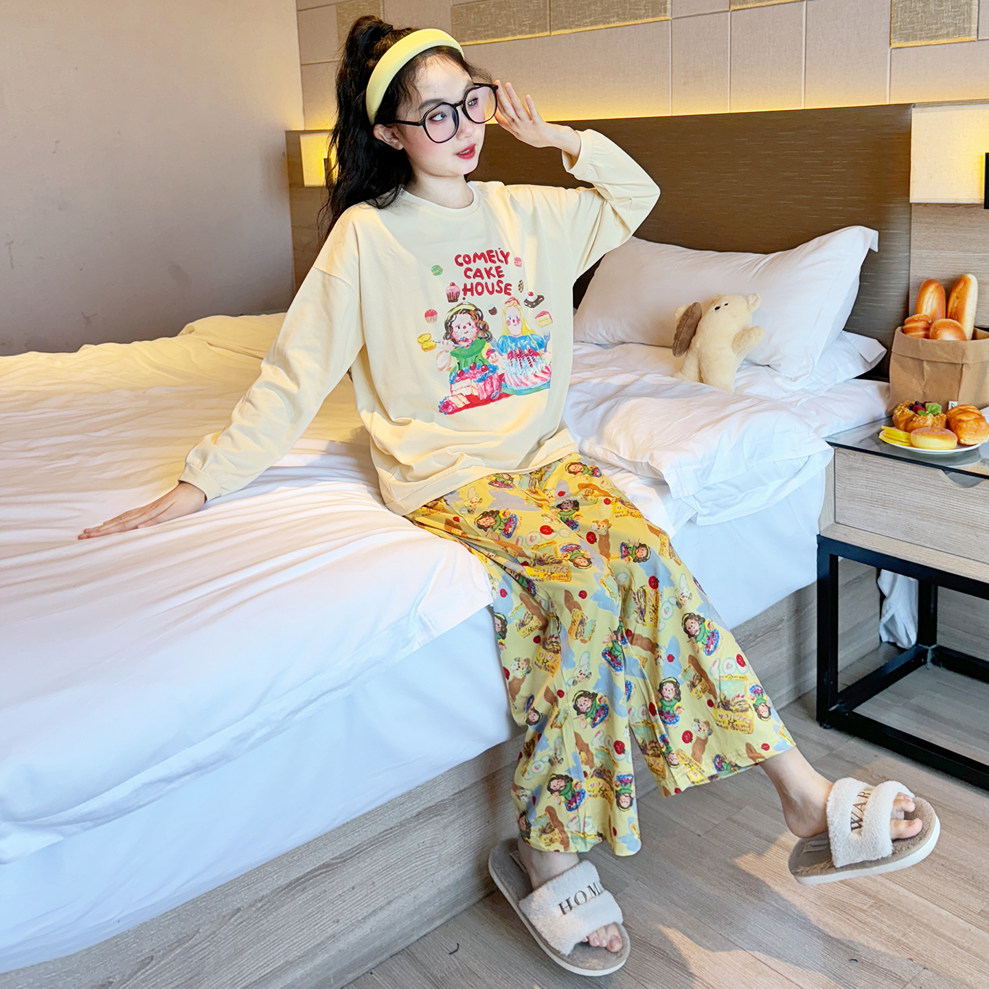女童睡衣春秋2025新款儿童纯棉长袖家居服女孩大童可外穿全棉套装