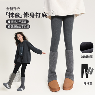 女童加绒打底裤冬季新款儿童加厚一条过冬裤子女孩百搭外穿保暖裤