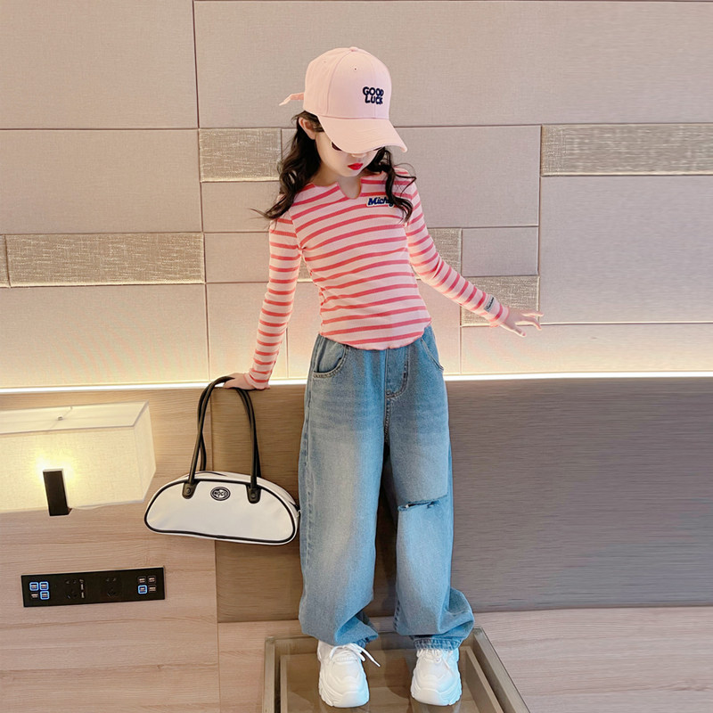 女童t恤长袖春秋款2026新款儿童洋气上衣女孩大童时髦春装打底衫,童装/婴儿装/亲子装,T恤,淘宝优惠券,粉丝福利购,淘宝优惠卷