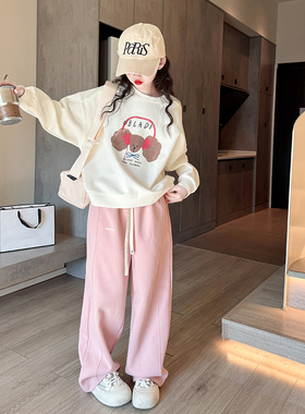 女童春装套装2026新款儿童洋气卫衣大童女孩春秋款网红运动两件套