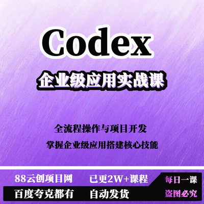 Codex企业级应用实战课全流程操作与项目开发掌握企业级应用搭建