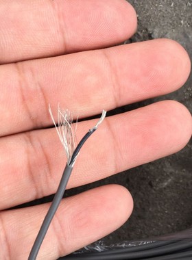 1芯屏蔽线0.12平方26awg单芯灰色绕包细信号线外径1.7mm非常细