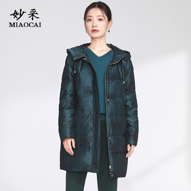 妙采中长款中老年妈妈装羽绒服