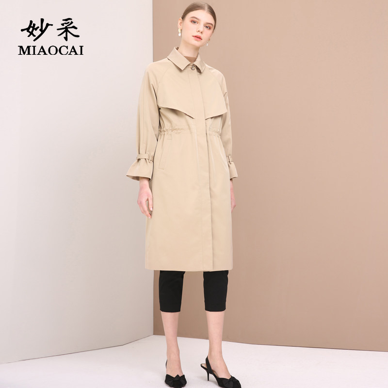 妙采旗舰店春装外套女新款洋气韩版秋冬妈妈装气质中长款风衣大衣