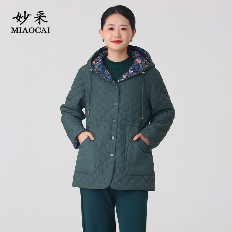 妙采棉服女款2025新款中老年时尚女装秋冬季似羽绒棉袄连帽厚外套,女装/女士精品,棉衣/棉服,淘宝优惠券,粉丝福利购,淘宝优惠卷