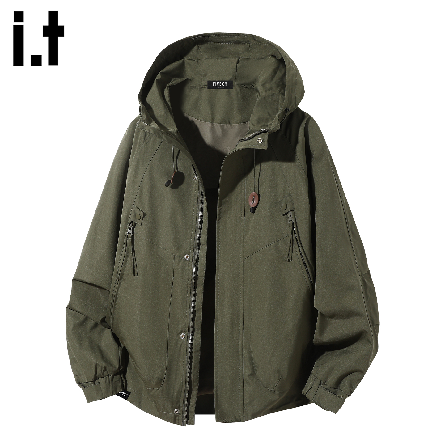 美式连帽工装冲锋衣男款2025秋冬