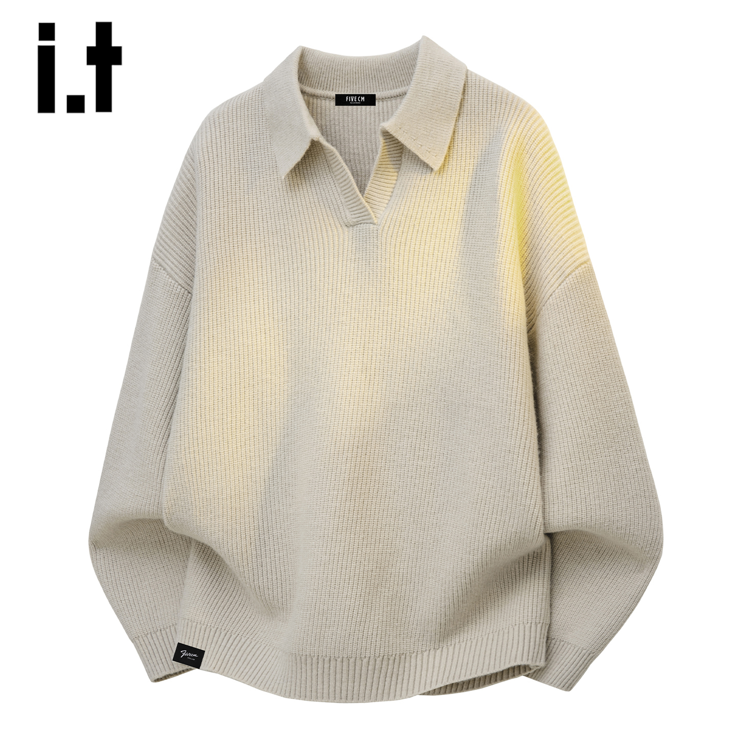 IT'S5cm翻领毛衣男针织衫