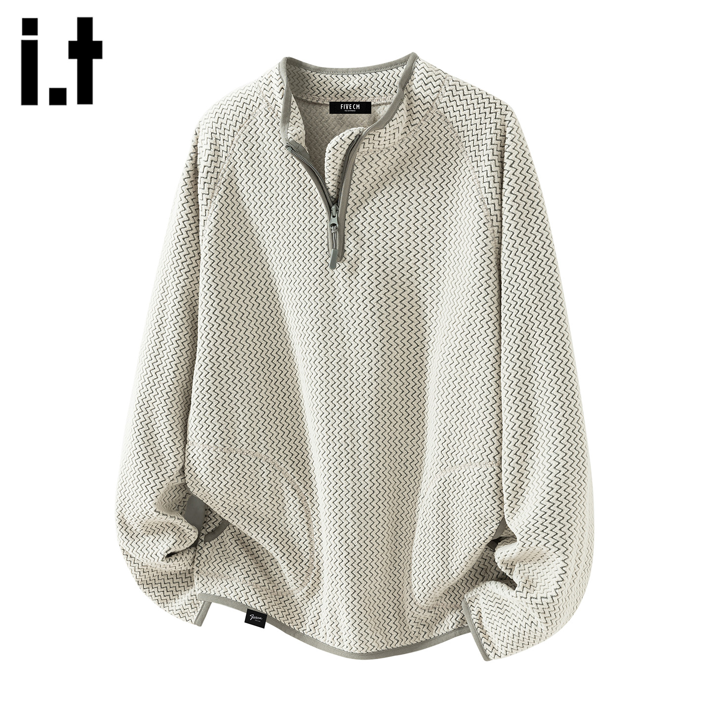 潮牌半拉链绒面长袖卫衣休闲