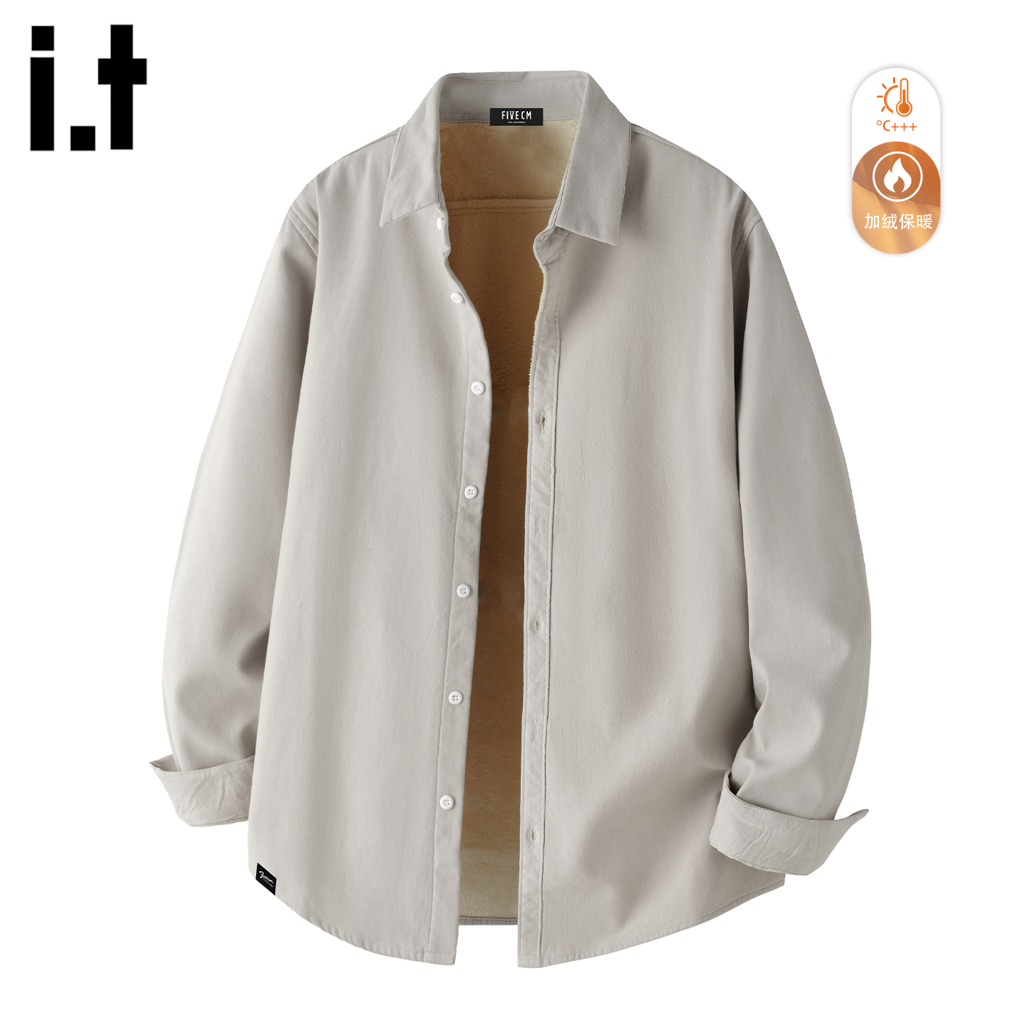 IT'S5cm加绒加厚长袖衬衫