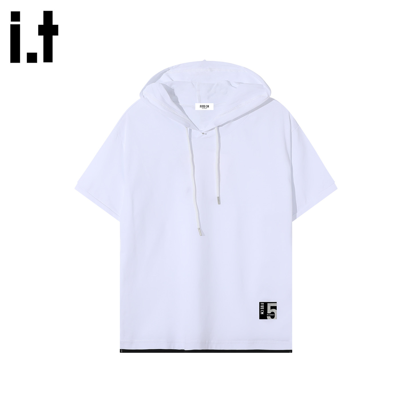 it:5cm/FIVECM白色连帽短袖t恤男款2026夏季新款时尚宽松正肩上衣