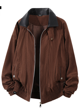 it :5cm/FIVECM美式黑色翻领夹克男士2025秋冬季潮流复古休闲外套