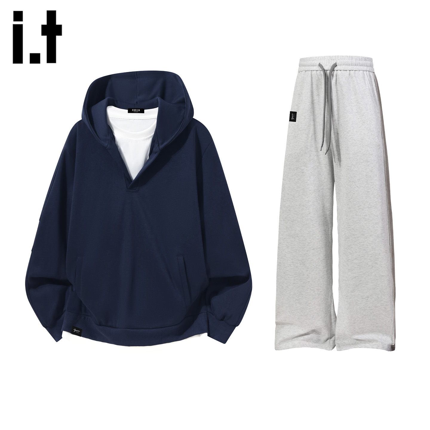 美式连帽卫衣套装男款2025秋冬