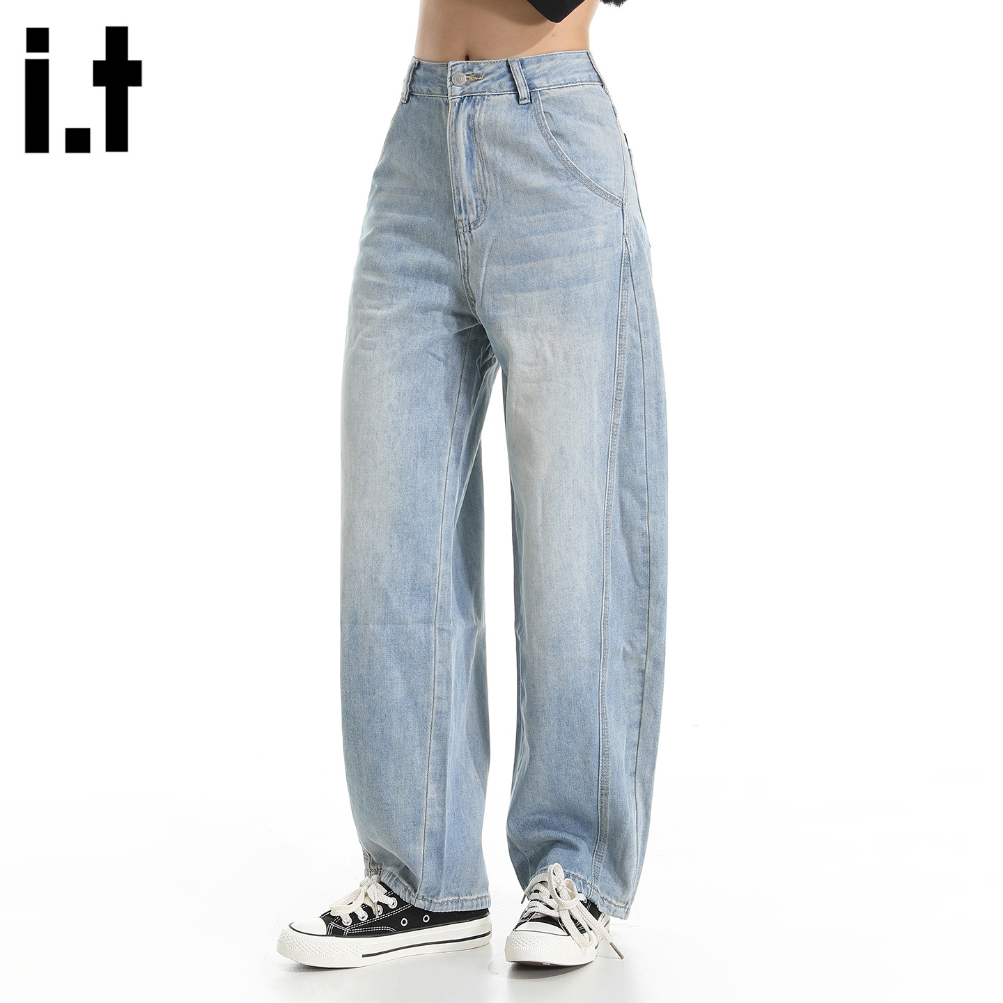 FIVEcm美式潮牌浅色牛仔裤