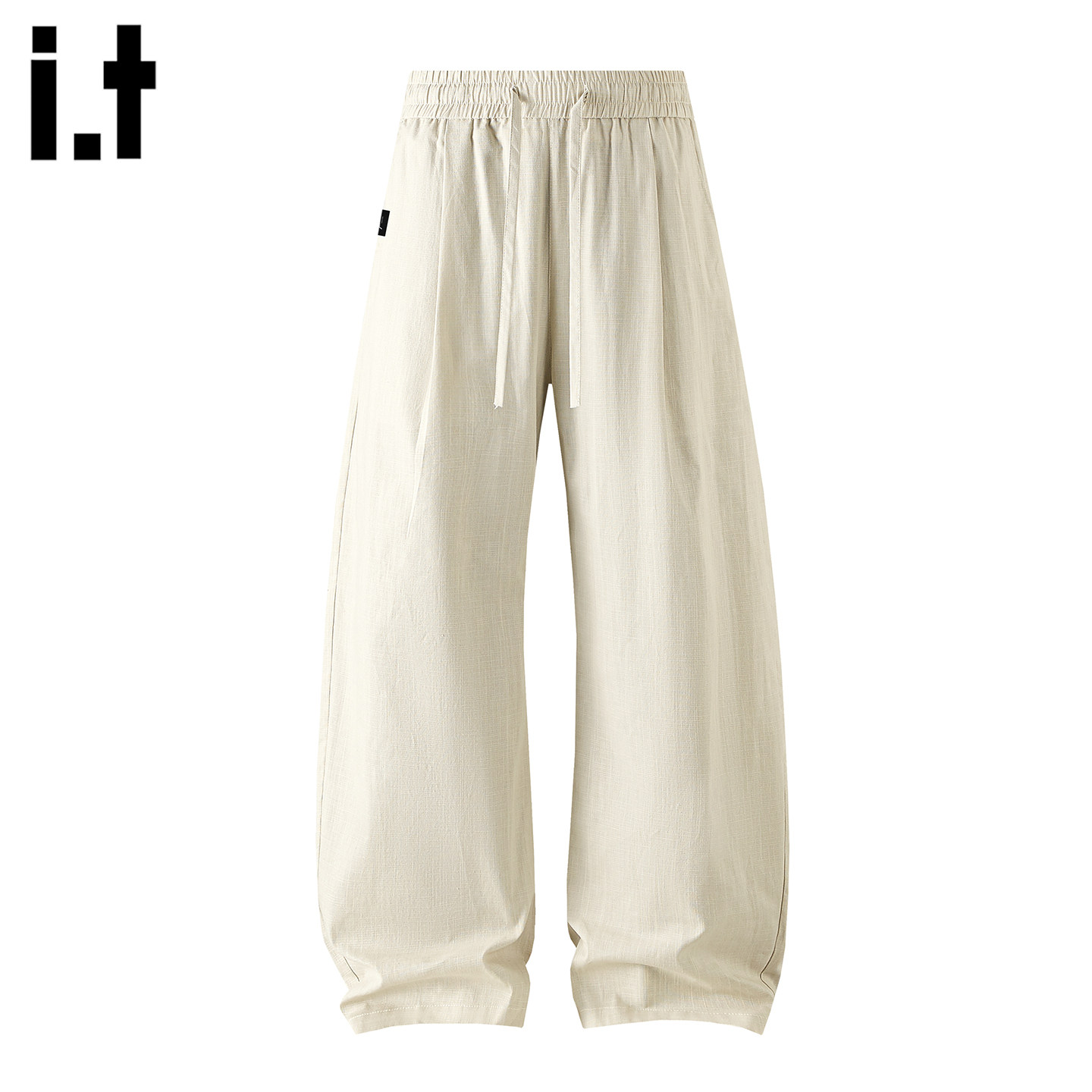it :5cm/FIVECM亚麻色潮流直筒休闲长裤男女款简约百搭运动裤薄款