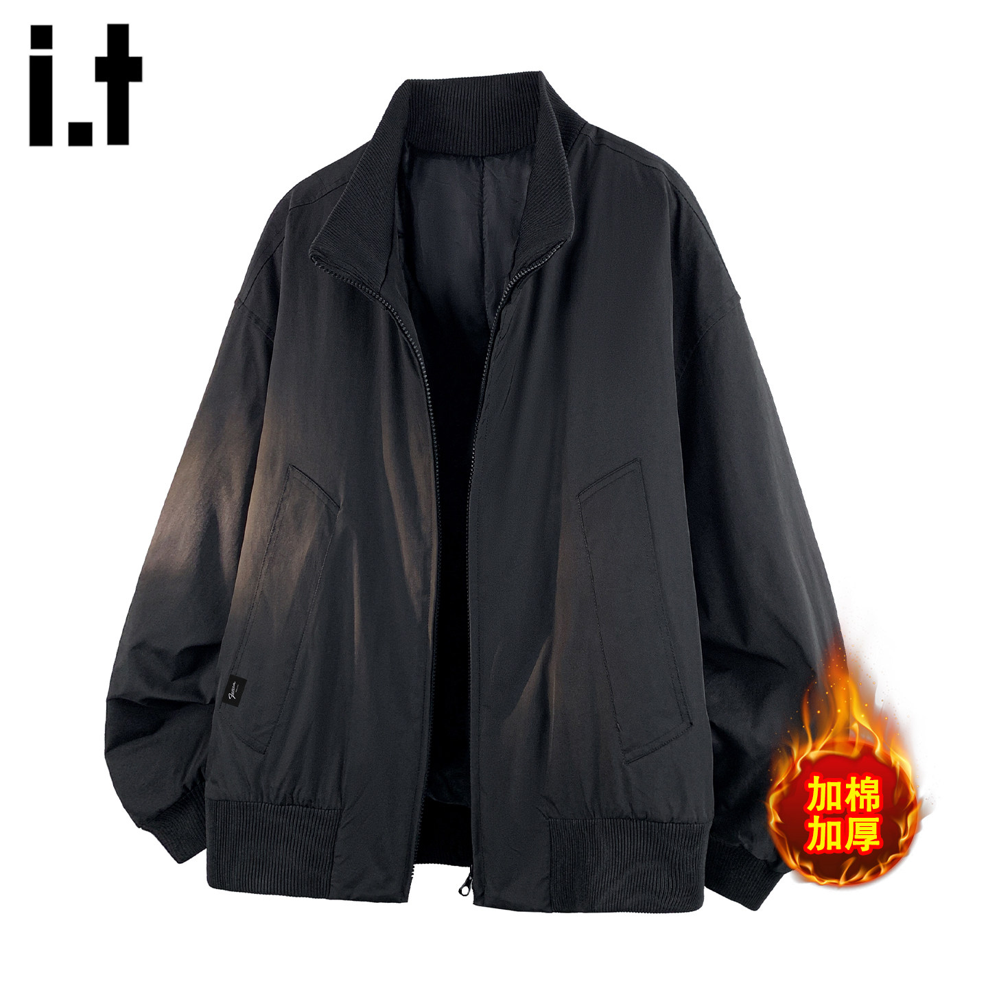 it :5cm/FIVECM青年棒球服领棉服男士2025冬季加厚保暖宽松棉衣潮