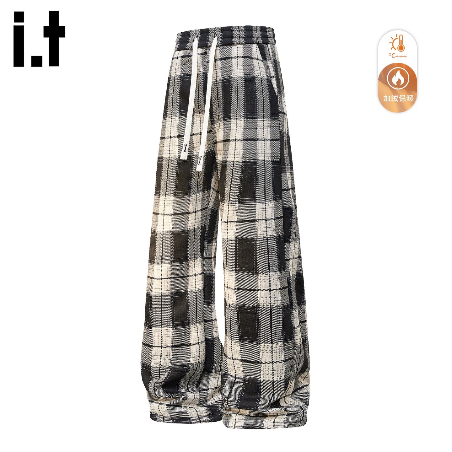 时尚抽绳松紧腰休闲裤