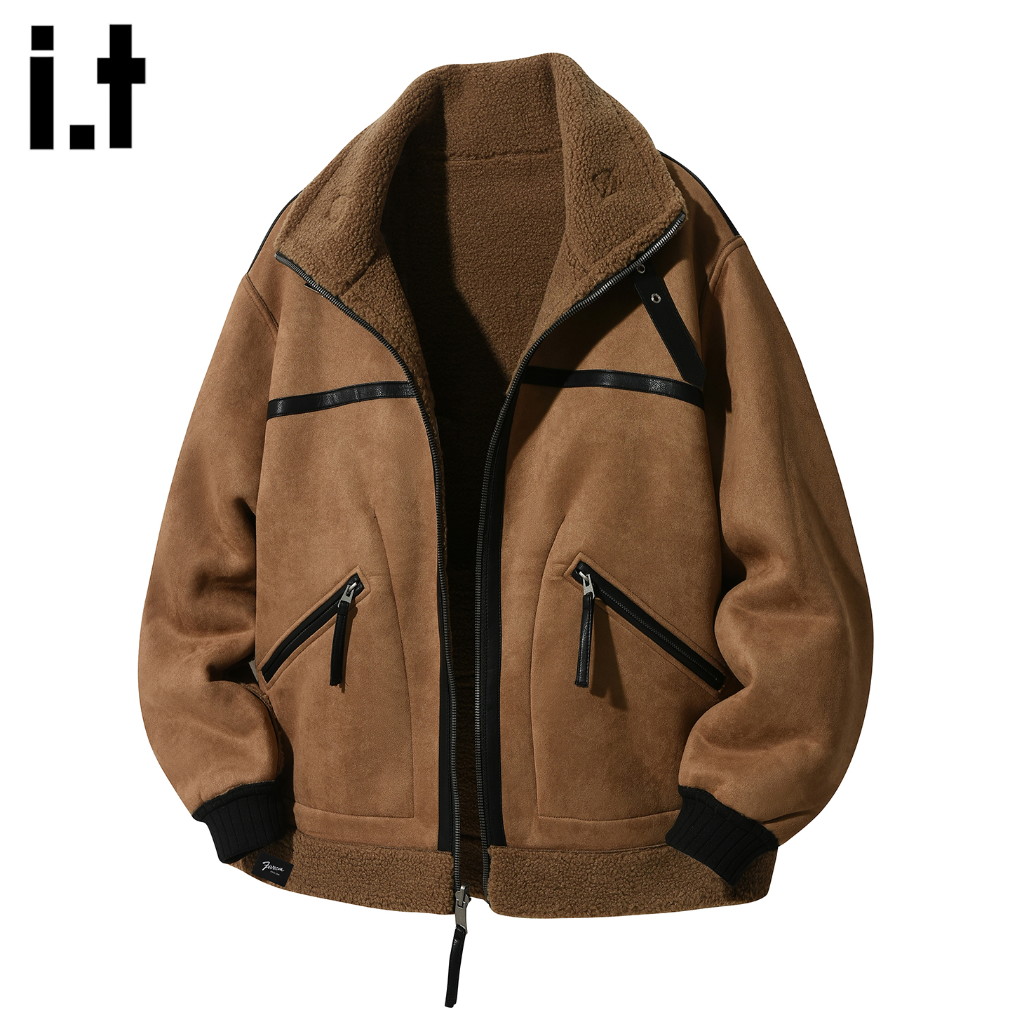 it者复古解构设计羊羔毛外套