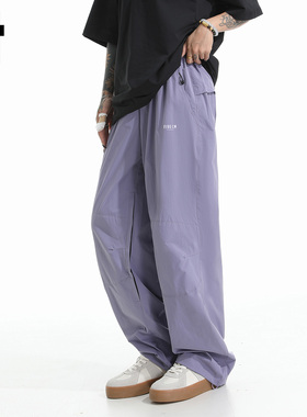 it :5cm/FIVECM美式紫色薄款休闲裤男女2025新款夏季高腰宽松长裤