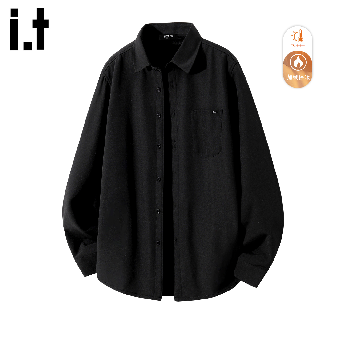 IT'S5cm黑色条纹长袖衬衫