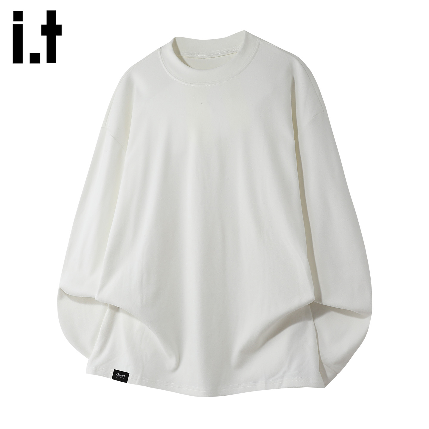 春秋新款简约德绒长袖圆领卫衣