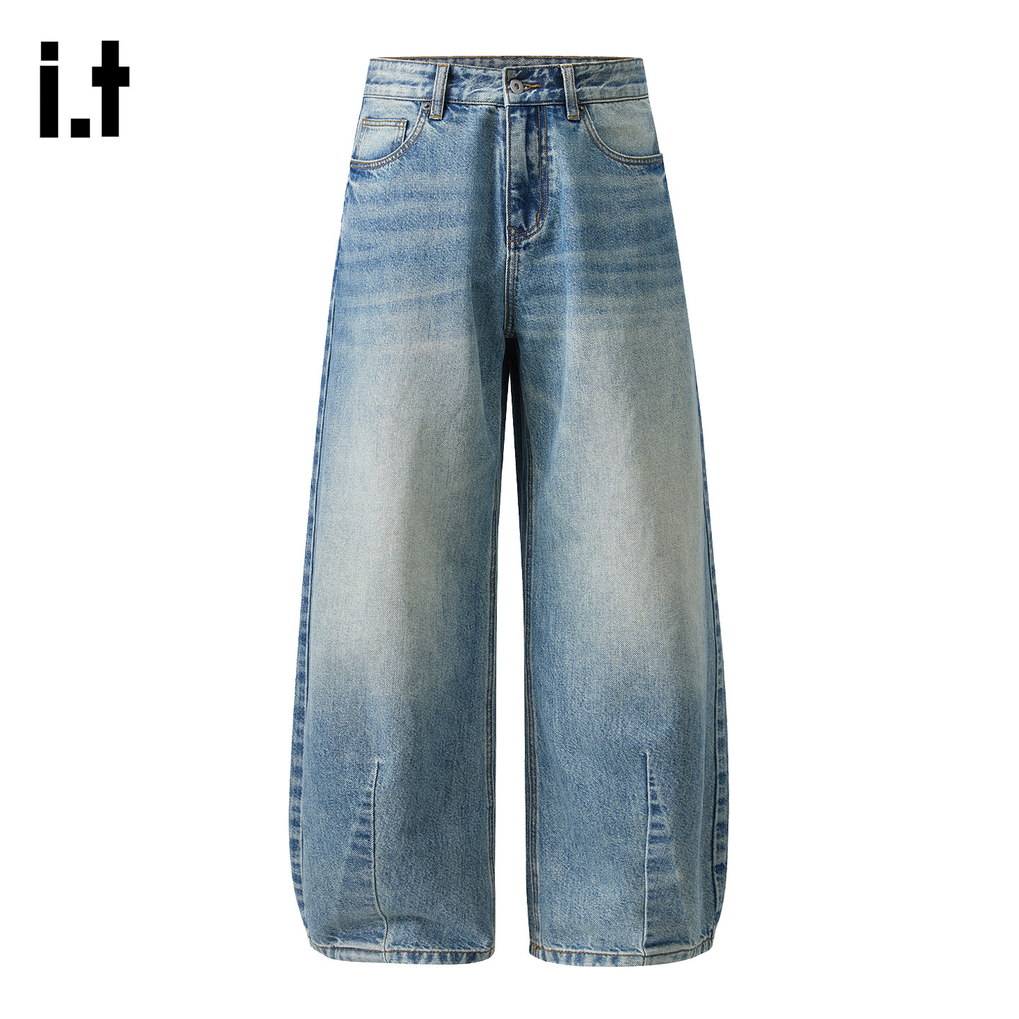 it :5cm/FIVECM高级感男牛仔裤2026春季美式复古水洗做旧弯刀裤潮,男装,牛仔裤,淘宝优惠券,粉丝福利购,淘宝优惠卷