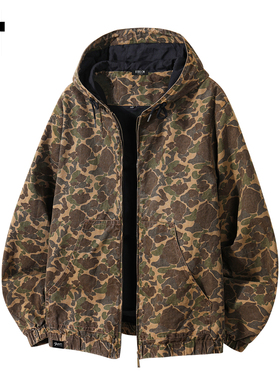 it :5cm/FIVECM复古迷彩连帽外套男2025新款潮流痞帅工装夹克宽松