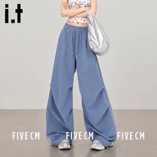 itFIVECM抽绳阔腿裤女