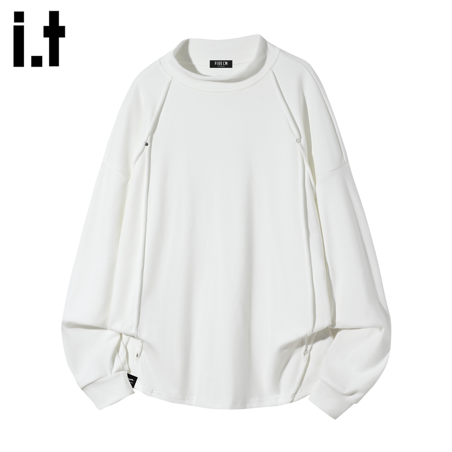 IT'S5cm白色解构圆领打底衫
