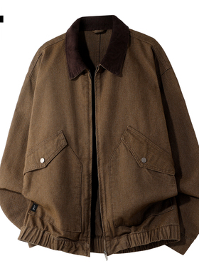 it :5cm/FIVECM复古翻领工装夹克男士2025新款秋冬季宽松休闲外套