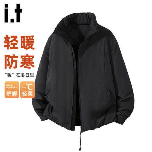 it :5cm/FIVECM黑色立领加厚棉服男款2025冬季抗寒保暖棉衣外套潮