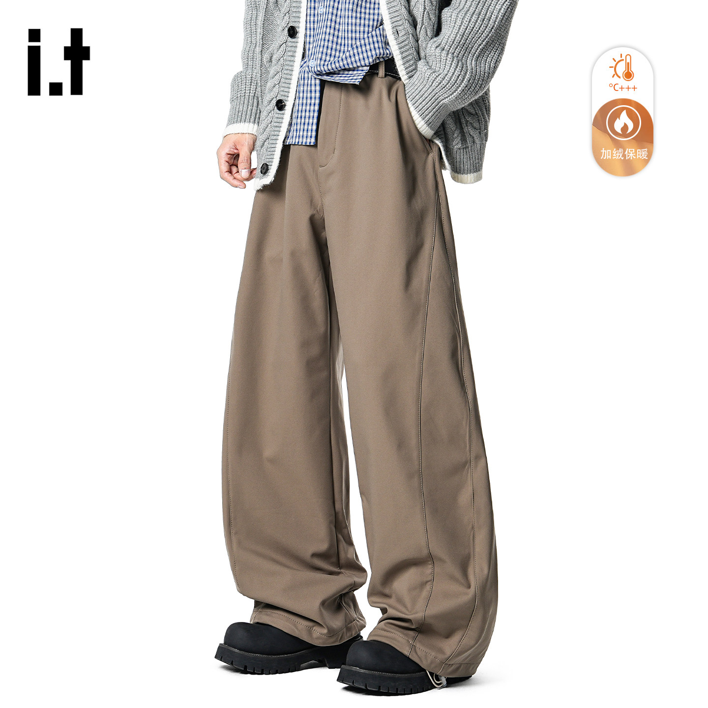 it :5cm/FIVECM直筒休闲西裤男款2026春季新款松紧腰宽松垂感裤子