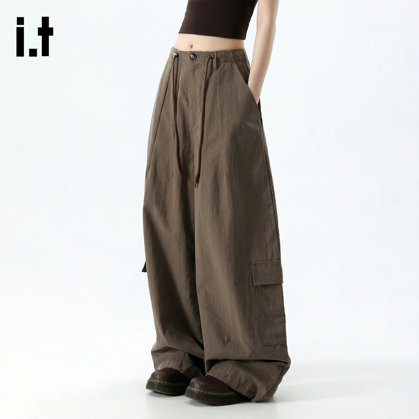 it :5cm/FIVECM慵懒风阔腿休闲裤女春季潮牌宽松垂感百搭工装裤男