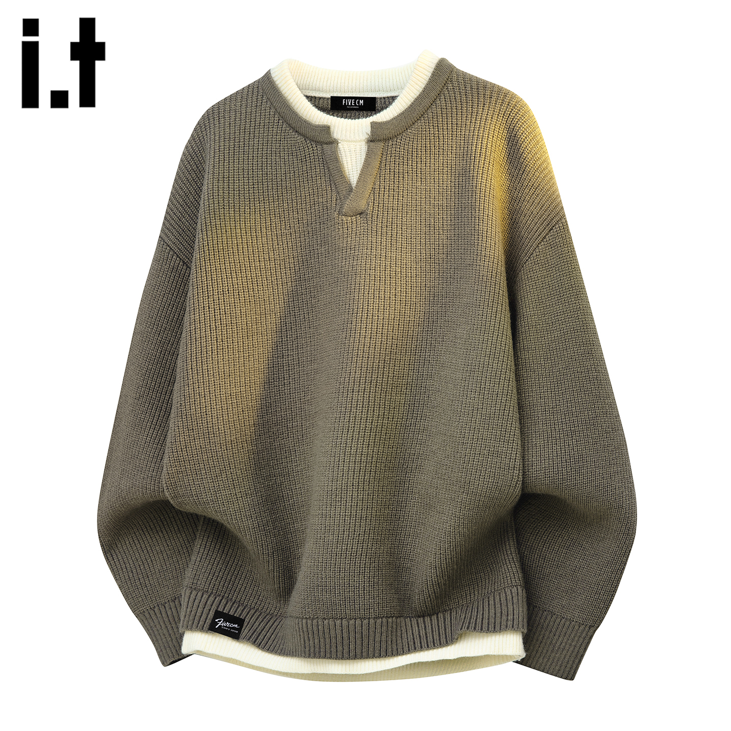 IT'S5cm假两件针织毛衣