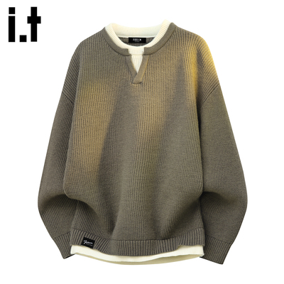IT'S5cm假两件针织毛衣