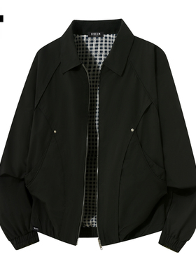 it :5cm/FIVECM黑色高级感翻领夹克男2025秋冬季休闲工装外套宽松