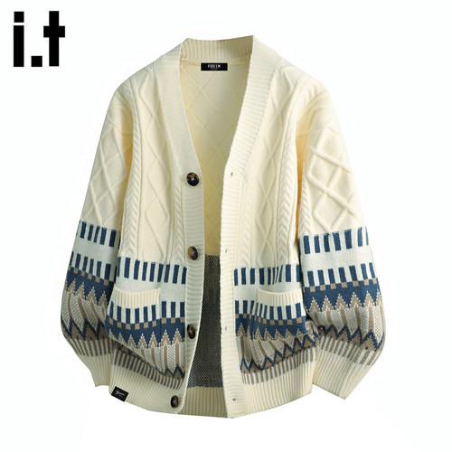 IT5cm/五cm菱格费尔岛针织开衫