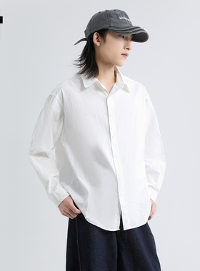 it :5cm/FIVECM白色长袖衬衫男款2025新款早秋宽松高级感宽松上衣