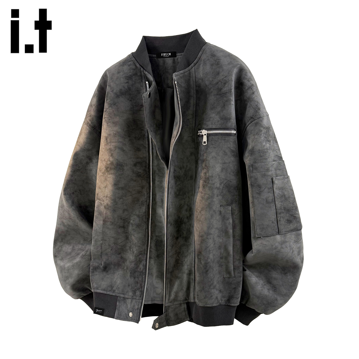 it :5cm/FIVECM潮牌麂皮皮衣夹克男士2025秋冬季防风保暖机车外套