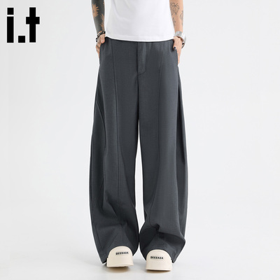 IT5cm/五cm灰色西裤休闲阔腿裤