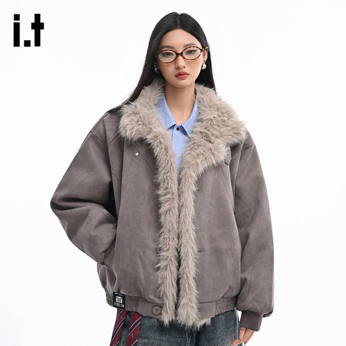 IT5cm/FIVECM大毛领连帽棉服