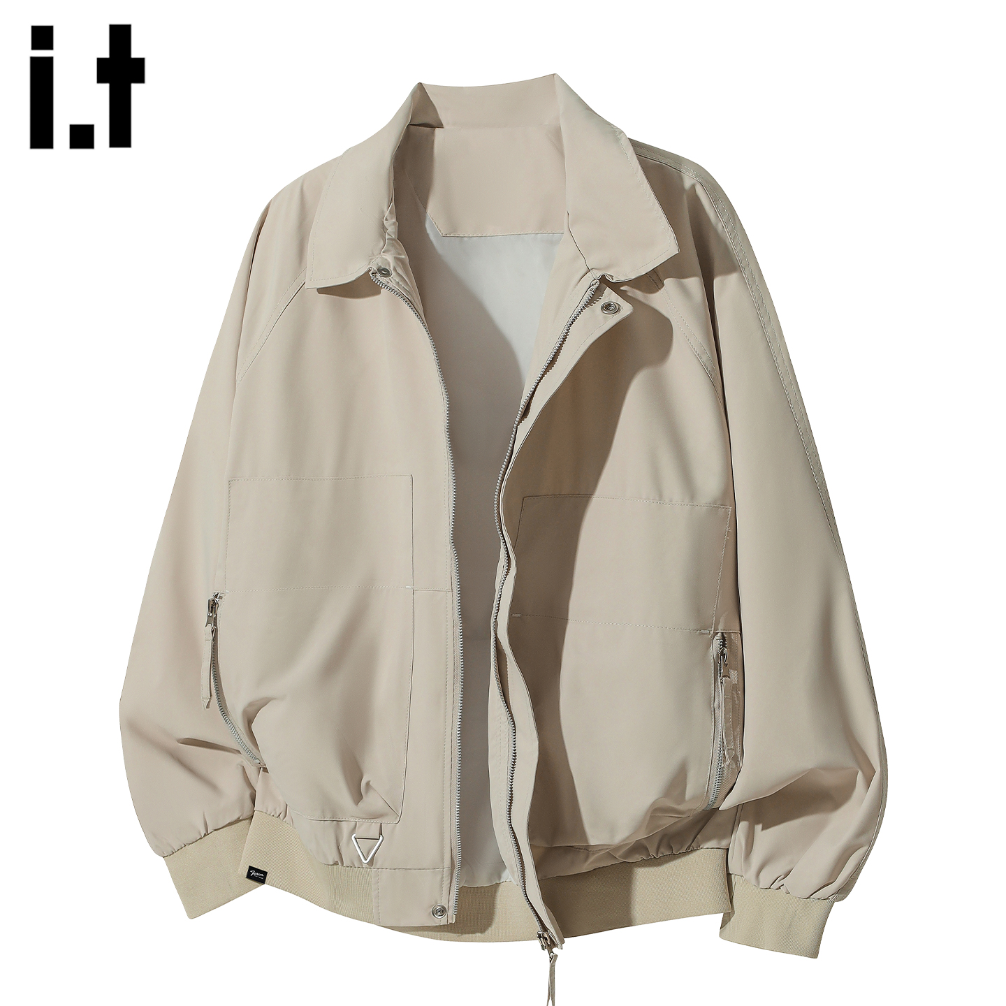 春秋新款翻领夹克外套男