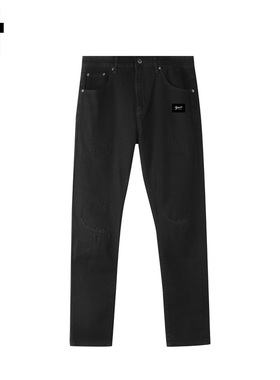 it :5cm/FIVECM黑色磨破小脚裤牛仔裤男款2025新款秋季显瘦长裤子