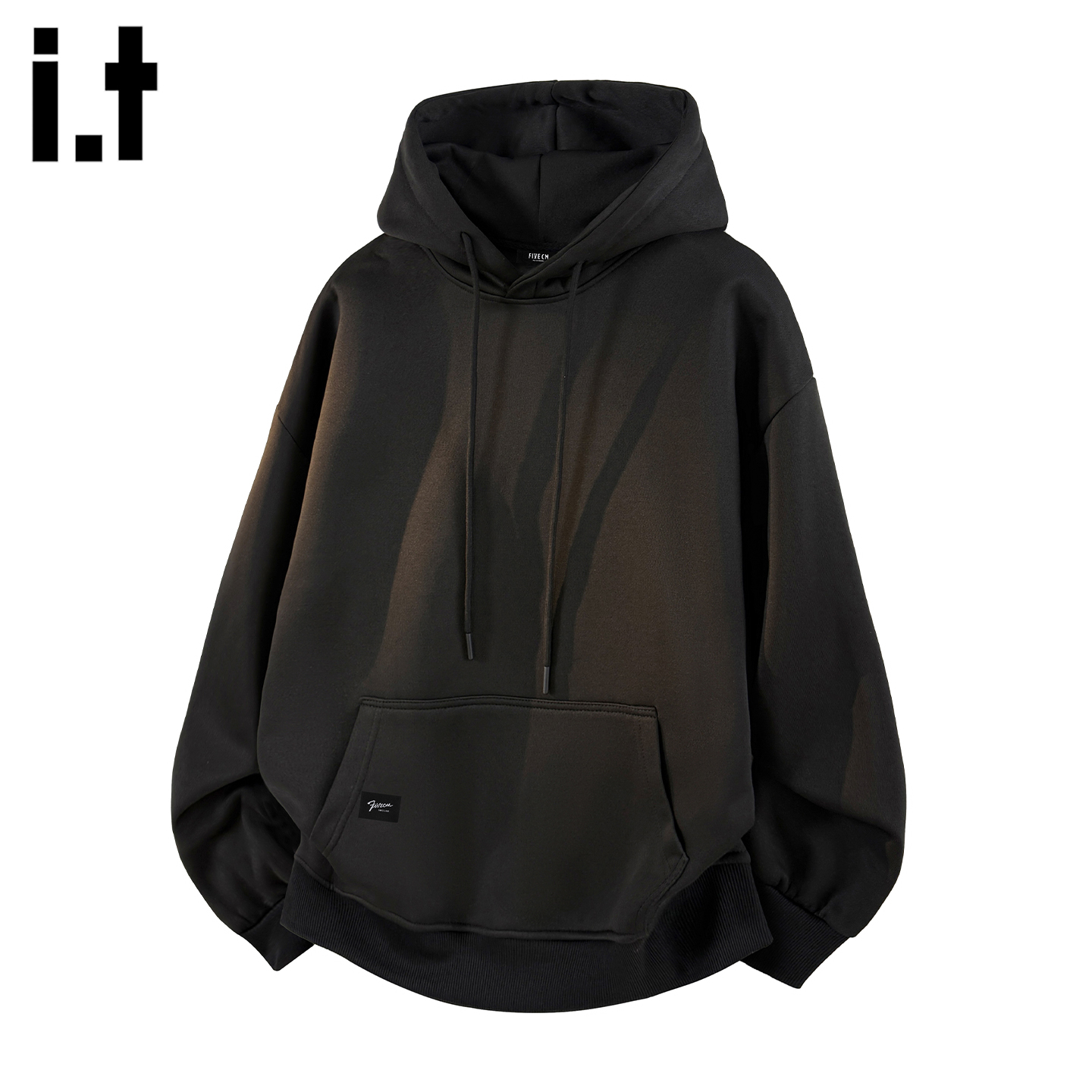 it5cm黑色连帽卫衣男士