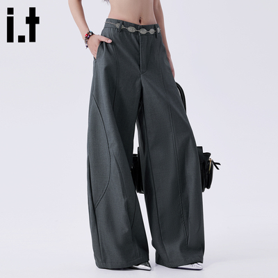 it :5cm/FIVECM设计感西裤宽松西装裤女2025秋季阔腿裤休闲长裤