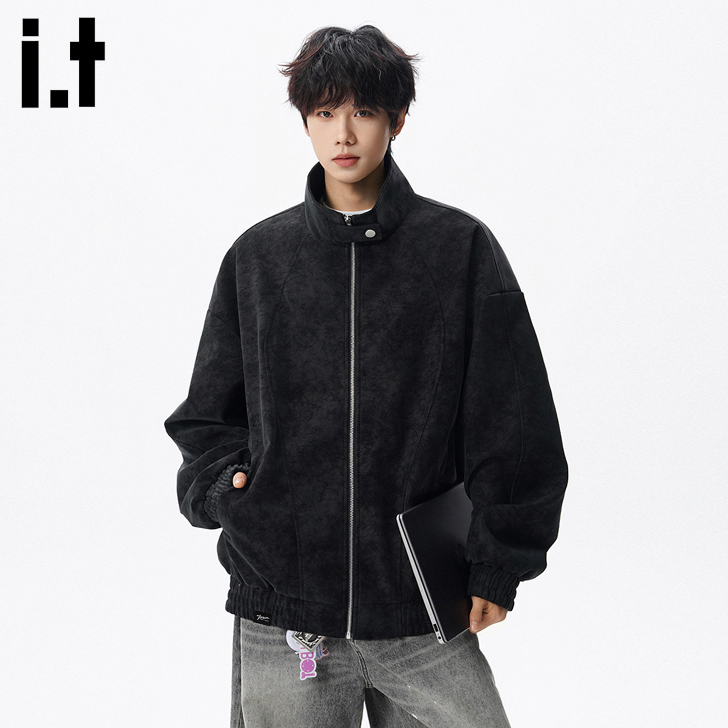 it :5cm/FIVECM复古立领飞行员皮衣美式男2026夹克春季高级感外套