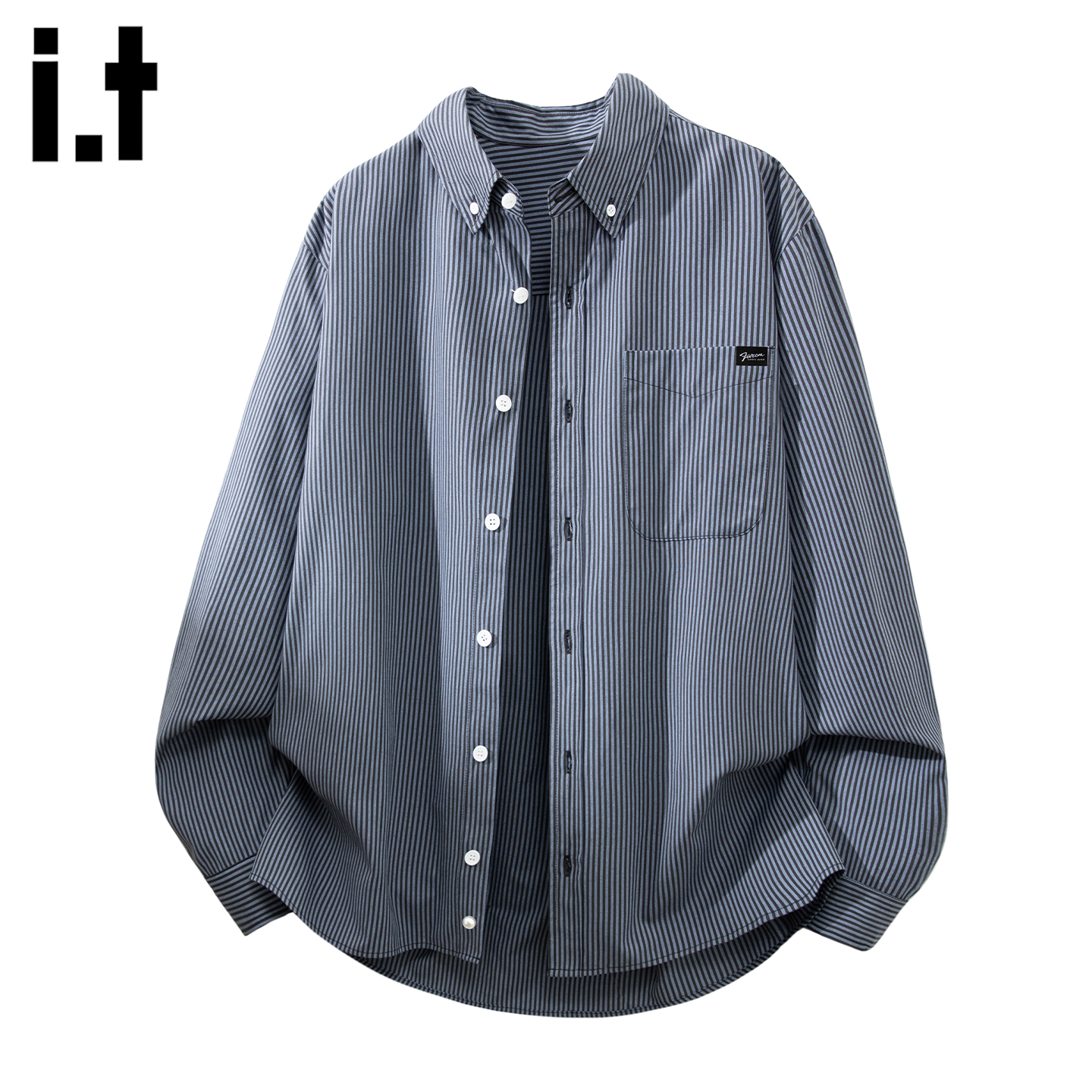 IT'S5cm青年帅气条纹衬衫